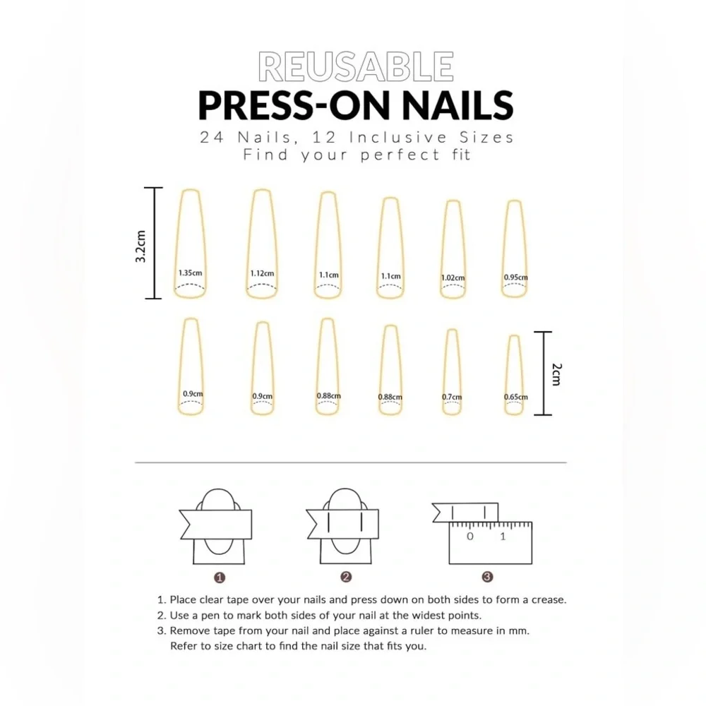 Passion of Essence Nail Bar 24pcs Long Coffin Floral Print Fake Nail - Picture 8 of 9